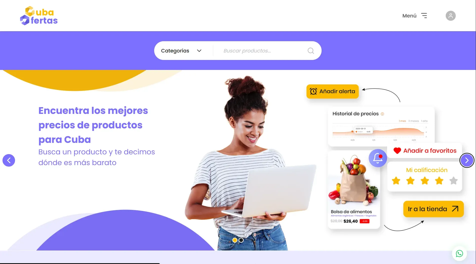 CubaOfertas interface