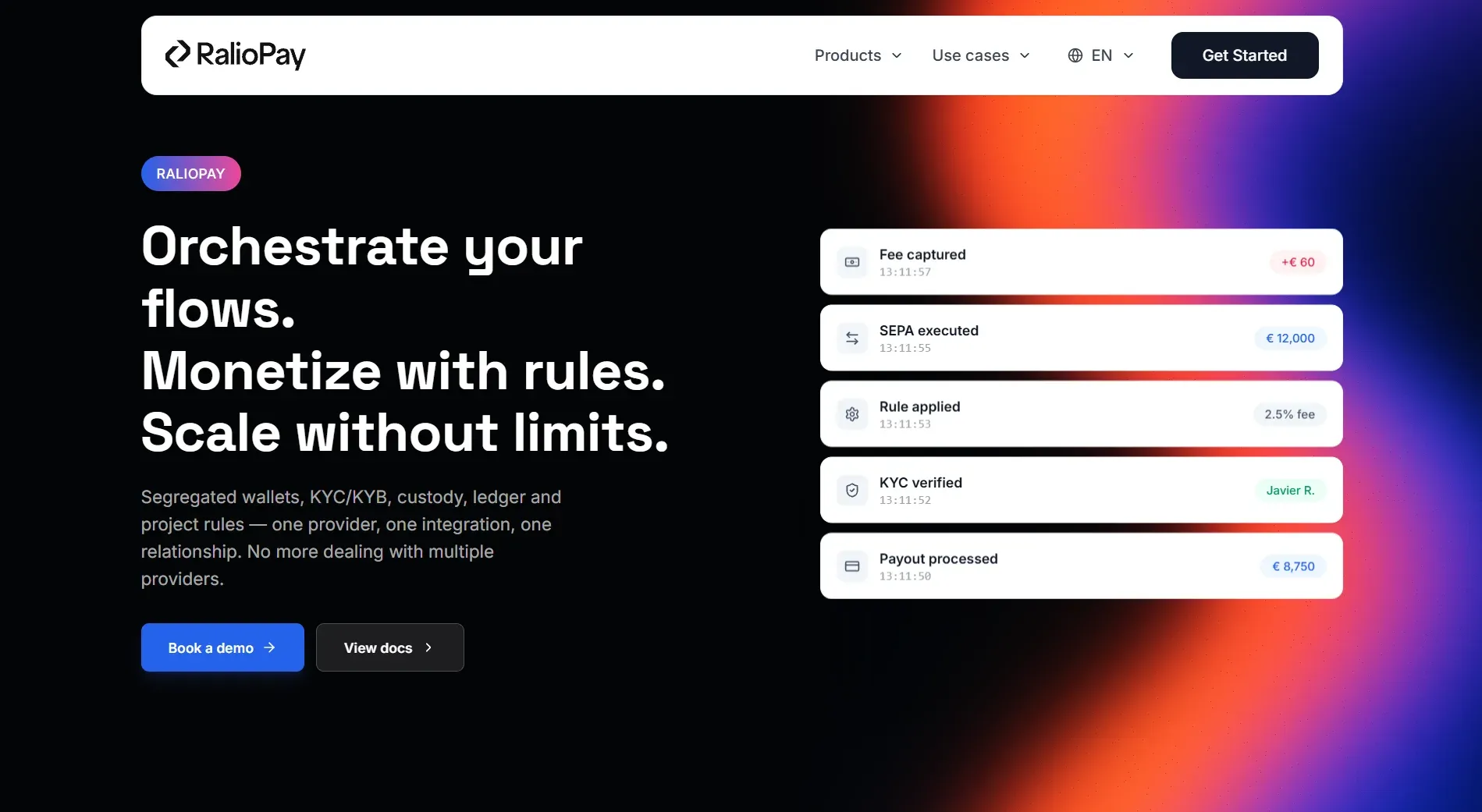 RalioPay interface